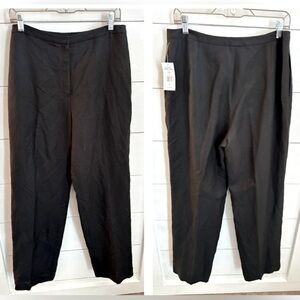 TAHARI Lined black woman linen classic core quiet luxury corpcore slack 12 NWT